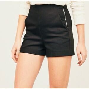 Zara women’s XL high-waisted high rise black shorts size zip tailored classic